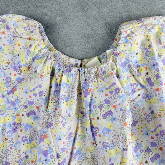 Levis Akiko Blouse Womens Medium Pastel Floral Puff‎ Sleeve Relaxed Fit Coquette - Picture 6 of 11